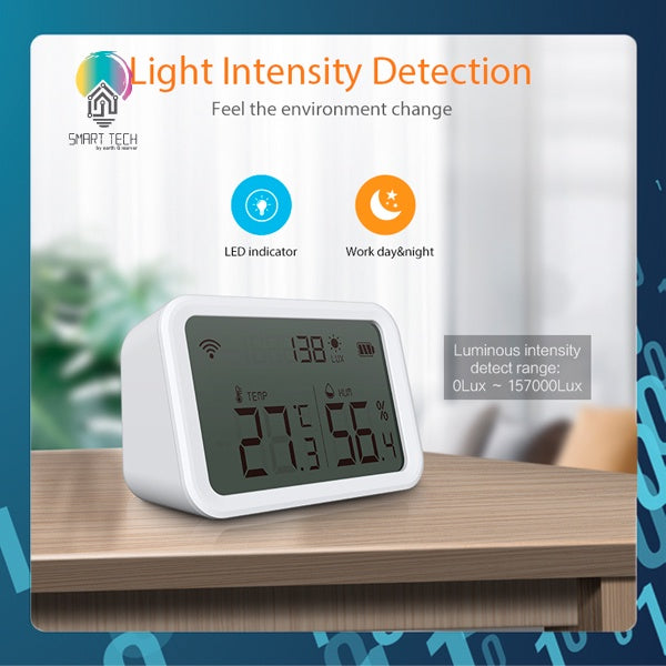 SMART TECH®  Tuya Smart ZigBee Bluetooth Mesh Brightness Thermometer Sensor Light Temperature Humidity Detector