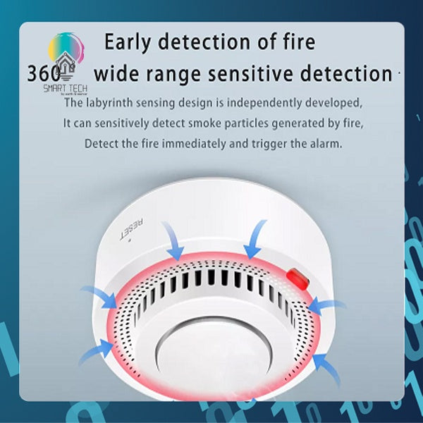 SMART TECH® Tuya Zigbee Smoke Detector Fire Alarm System Smart Home Tuya Smartlife