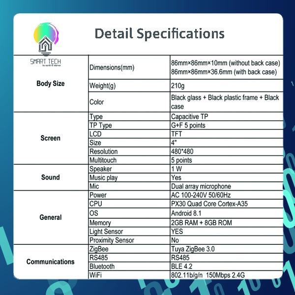 Tuya Smart Command Center / Control Panel / 2 gang switch /wifi / zigbee/ android IOS/light switch/Smartlife