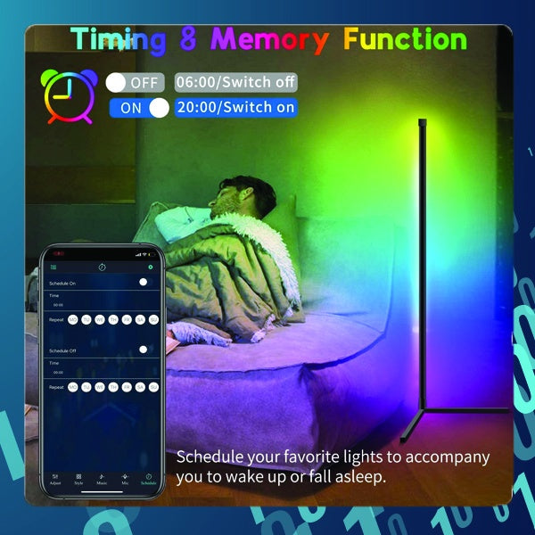 SMART TECH® USB Smart Wifi Tuya Standing Corner Lamp RGB white / Tuya Smart Life / Google Alexa / Voice Control