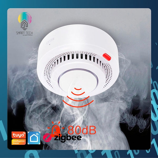 SMART TECH® Tuya Zigbee Smoke Detector Fire Alarm System Smart Home Tuya Smartlife