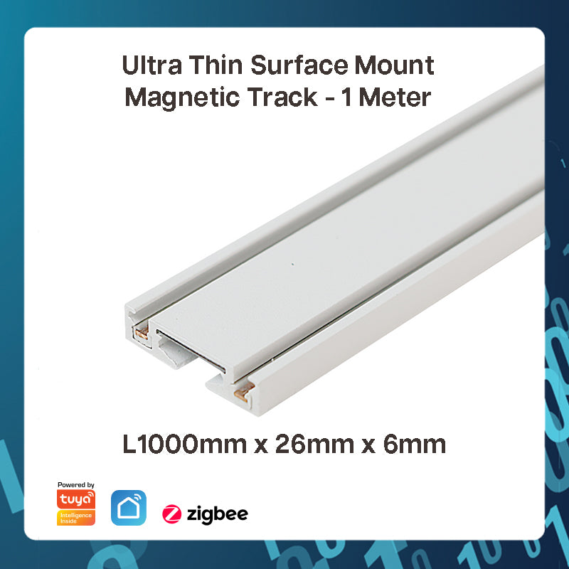 SMART TECH® White Tuya Smart Zigbee Magnetic Track Light System 48VDC track and Rail Modular Smartlife LED Dimmable