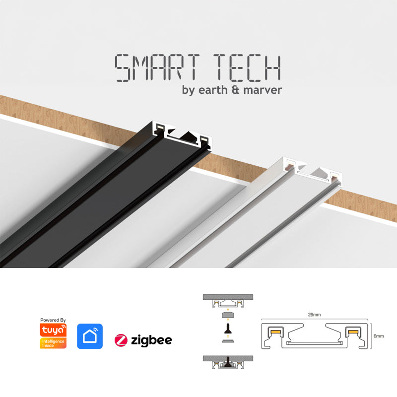 SMART TECH® Tuya Smart Zigbee Magnetic Track Light System 48VDC track and Rail Modular