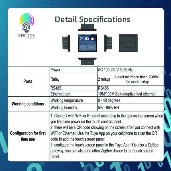 Tuya Smart Command Center / Control Panel / 2 gang switch /wifi / zigbee/ android IOS/light switch/Smartlife