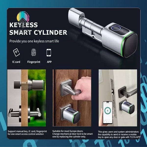 SMART TECH® Tuya Smart Fingerprint Cylinder Lock
