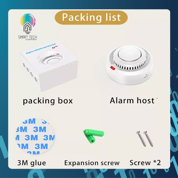 SMART TECH® Tuya Zigbee Smoke Detector Fire Alarm System Smart Home Tuya Smartlife