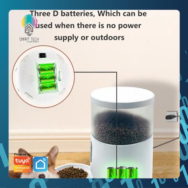 (local stock) Smart Tech Tuya Smart Pet Feeder 4L  | Dog & Cat Automatic Pet Feeder | |1YRWARRANTY | AC or Battery | Two Way Audio | Smart Schedule