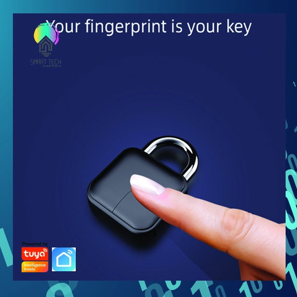 SMART TECH® Tuya / Smart life Bluetooth Waterproof smart Fingerprint padlock locker for door padlock bike lock