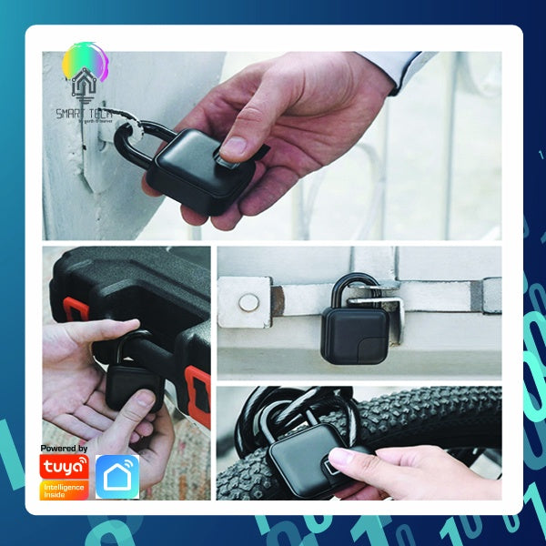 SMART TECH® Tuya / Smart life Bluetooth Waterproof smart Fingerprint padlock locker for door padlock bike lock