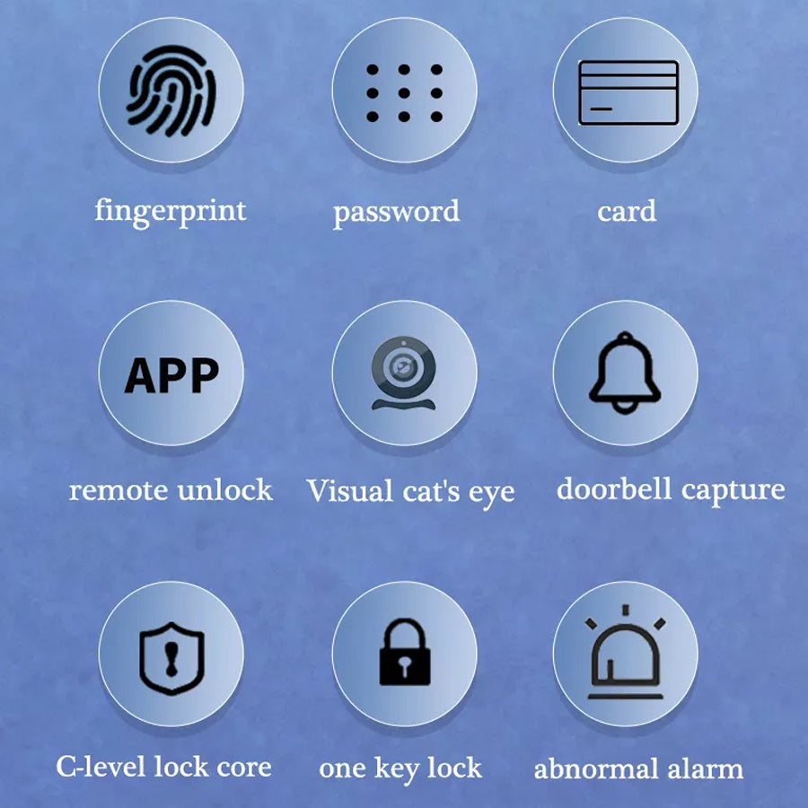 SMART TECH®  Tuya WIFI Biometric Smart Door Lock with door viewer