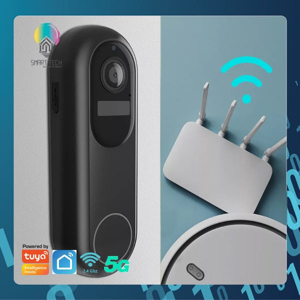 SMART TECH® Tuya Wifi Smart Video Doorbell Door Viewer 1080HD Wide-angle 2-Way communication