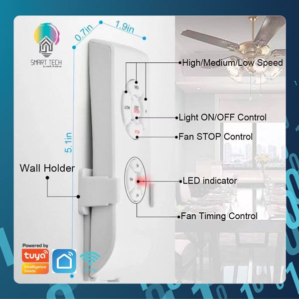 SMART TECH®  WIFI Smart Ceiling Fan Controller Light smartlife Speed Remote Control Switch Work With Alexa Google Home