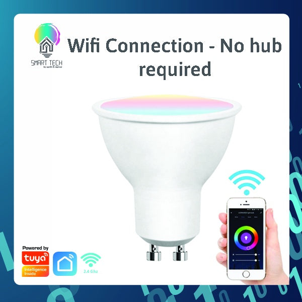 SMART TECH® Wifi Smart GU10 5W Light Bulb Spotlight Light Lamp RGBWC LED Bulb Google Home Tuya  Smart Life RGB Coolwhite Warmwhite