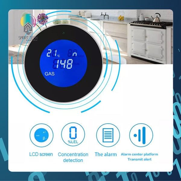 SMART TECH® Tuya Smartlife WiFi Natural Gas Leak Detector Detection Alarm Carbon Monoxide & Explosive Gas Detector USB