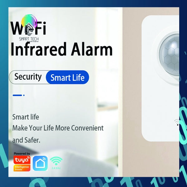 SMART TECH® Tuya smart life indoor security wireless wifi wall mount infrared PIR motion alarm sensor detector