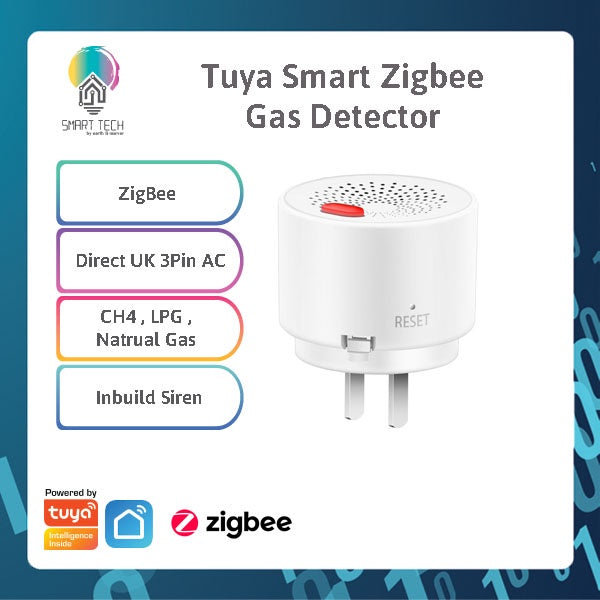 SMART TECH® Tuya Smart IOT Wireless Multi-gas Monitor Alarm Natural Kitchen Gas Detector Zigbee Tuya Gas LPG