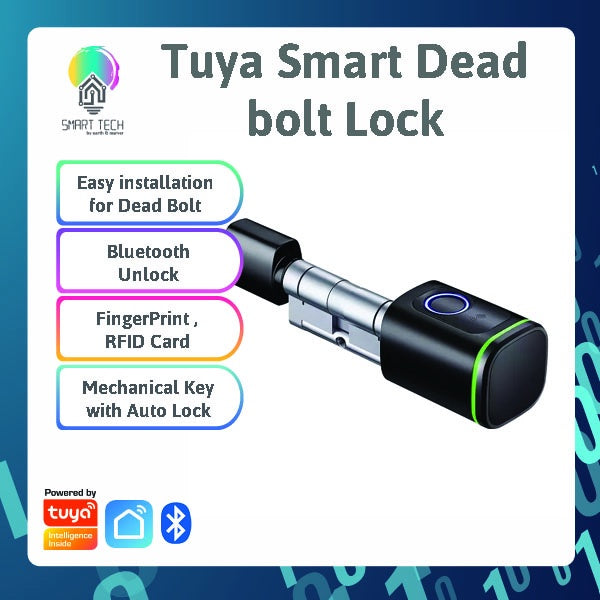 SMART TECH® Tuya Smart Fingerprint Cylinder Lock