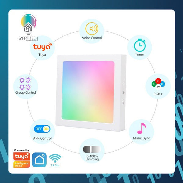 SMART TECH® Tuya Smart WiFi ceiling lights with RGBCW Warm white and Cool White dimmable