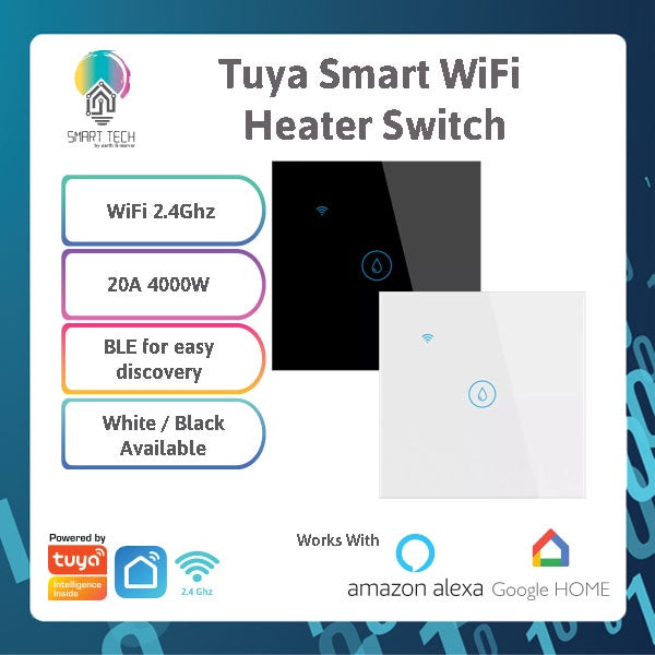 SMART TECH® Tuya Smart Water Heater WiFi 20A 4000W /Boiler 20A Switch
