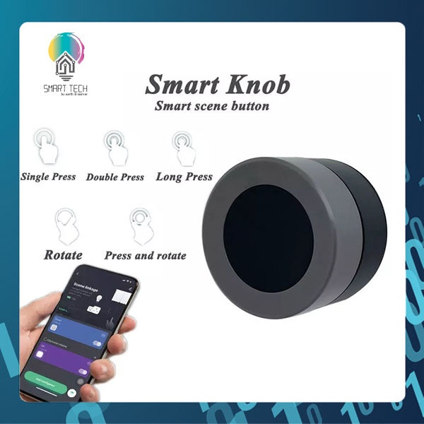 SMART TECH® Tuya ZigBee Smart Knob Wireless Scene Switch Button Controller Battery Powered Automation Scenario for Tuy