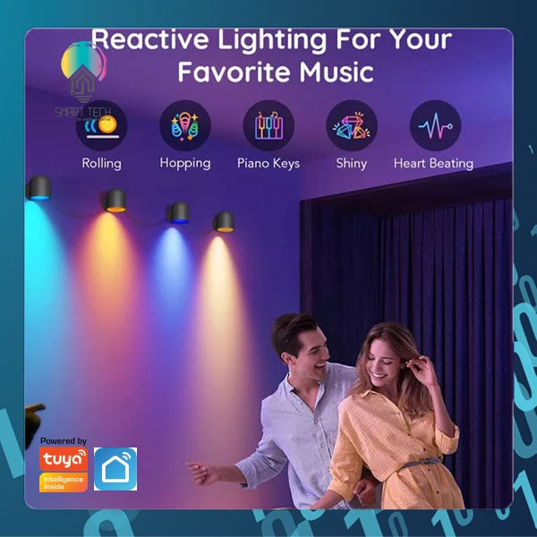 SMART TECH® Tuya Smart WiFi RGBIC Wall lights Dimmable Lamp with RGBIC