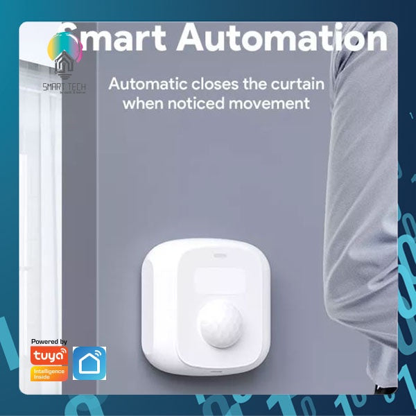 SMART TECH® Tuya ZigBee Smart PIR Passive Infra with Single Scene Button Human movement detector motion sensor Smartli