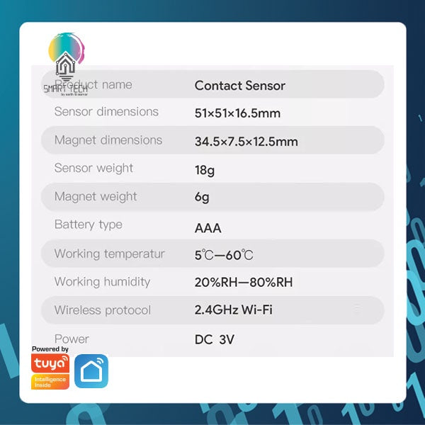 SMART TECH® Tuya Smart WiFi Contact Sensor with Scene Button