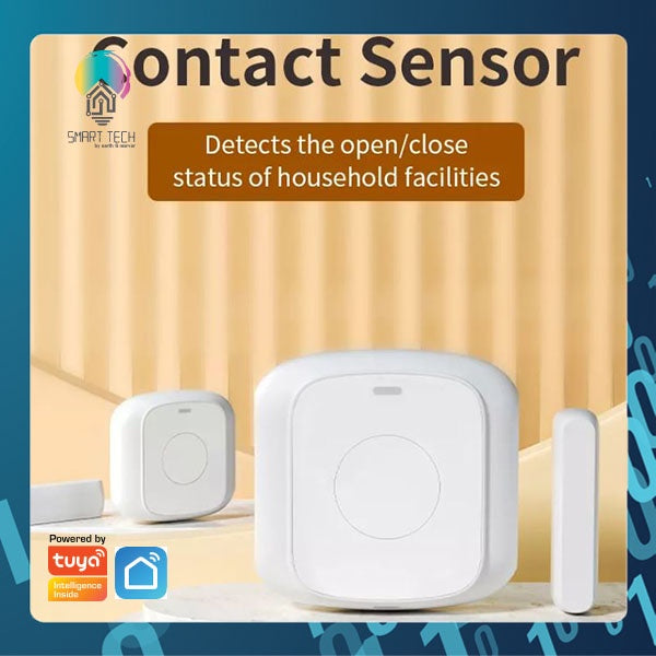 SMART TECH® Tuya Smart Zigbee Contact Sensor with Scene Button Smart Life door sensor drawer window contact magnet wit