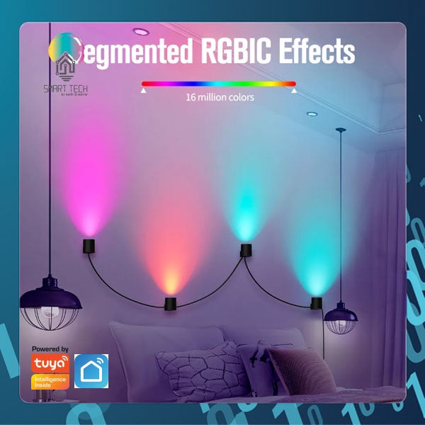 SMART TECH® Tuya Smart WiFi RGBIC Wall lights Dimmable Lamp with RGBIC