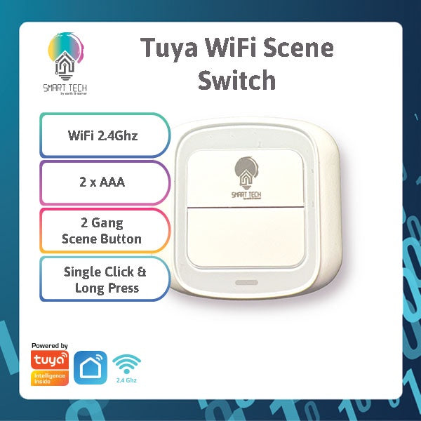 SMART TECH® Tuya WiFi 2 Gang Scene Switch