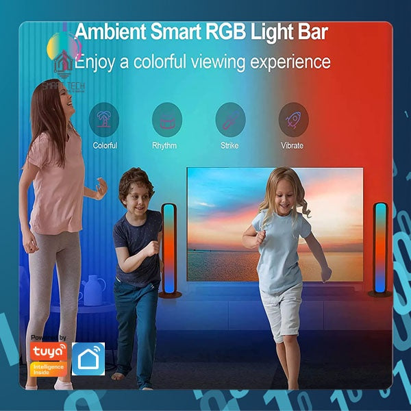 SMART TECH® Tuya Wifi Ambient Light Bar Set For standing Table Lamp LED Panel RGB CCT Music App Control Tuy