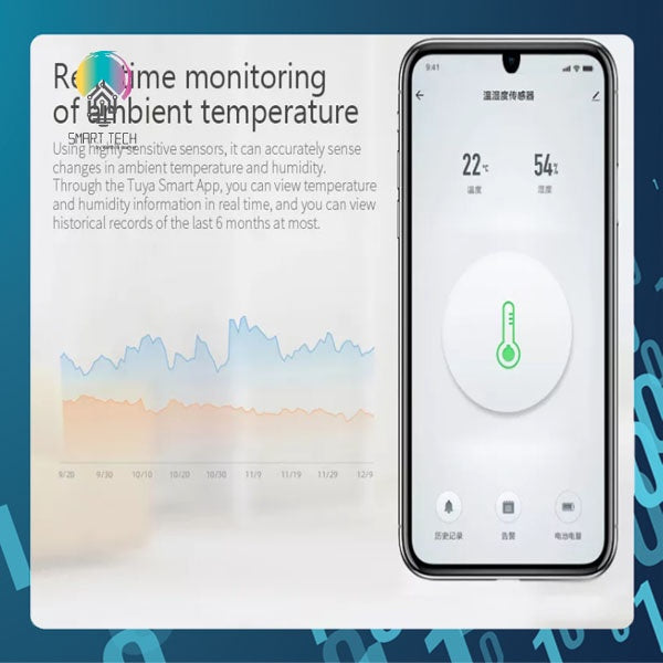 SMART TECH® Tuya Smart Room Remote Zigbee Control Humidity And Temperature Sensor Battery power Tuya Smart life