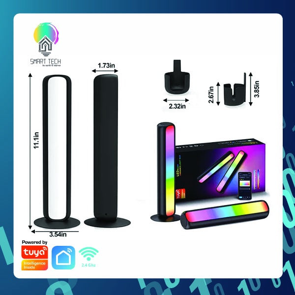 SMART TECH® Tuya Wifi Ambient Light Bar Set For standing Table Lamp LED Panel RGB CCT Music App Control Tuy