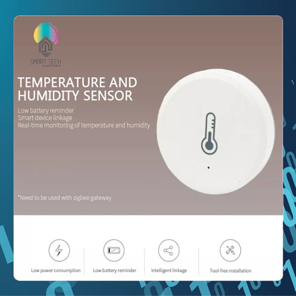 SMART TECH® Tuya Smart Room Remote Zigbee Control Humidity And Temperature Sensor Battery power Tuya Smart life