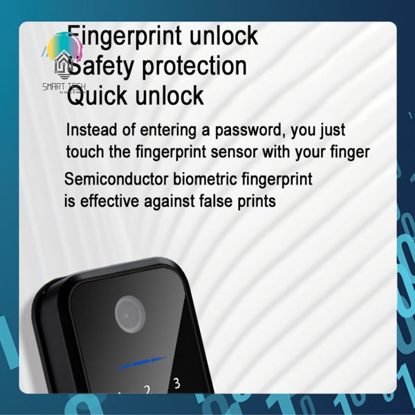 🇸🇬 SMART TECH® Tuya Cat's Eye Wifi Smart Lock SmartLife Camera Digital Door Lock IOS Android card PIN Key