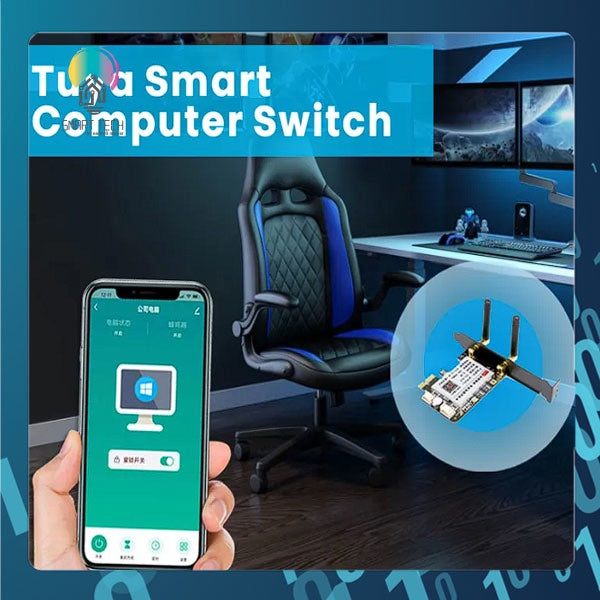 SMART TECH® Tuya Smart WiFi or Zigbee PCIe Computer switch. With Child lock and RH433Remote for start and stop