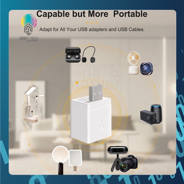 🇸🇬 SMART TECH®  Tuya Smart USB Adaptor Switch 5V WiFi Mini USB Adaptor Works with Alexa Hey Google for Home Automation