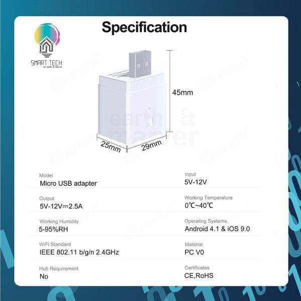 🇸🇬 SMART TECH®  Tuya Smart USB Adaptor Switch 5V WiFi Mini USB Adaptor Works with Alexa Hey Google for Home Automation