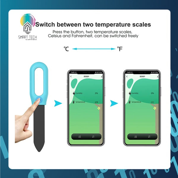SMART TECH® Tuya Smart Bluetooth Plant Monitor Sensor with humidity and temperature