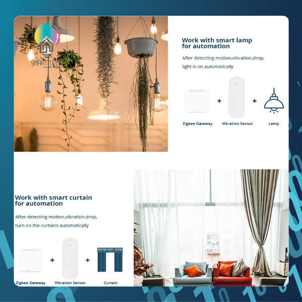 SMART TECH® Zigbee Tuya Smart Vibration Sensor