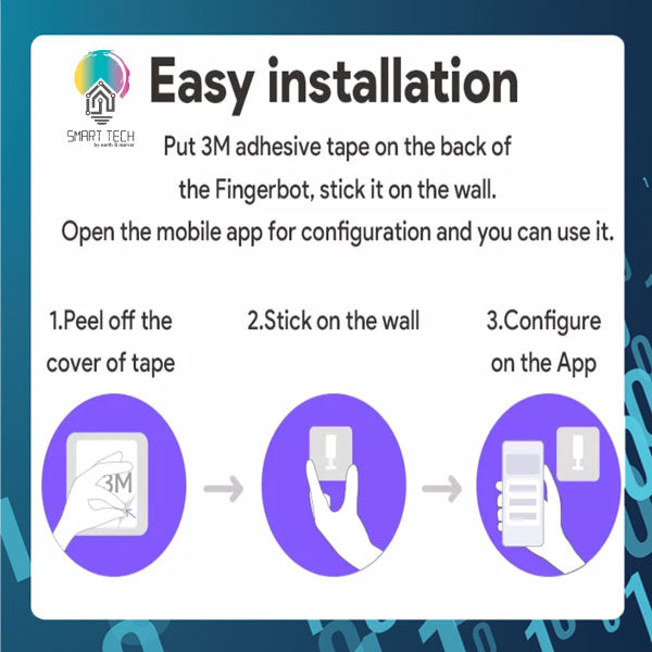 SMART TECH® Tuya Smart Bluetooth Fingerbot Switch Bot Button Pusher Smart Life App Voice Control Support Google