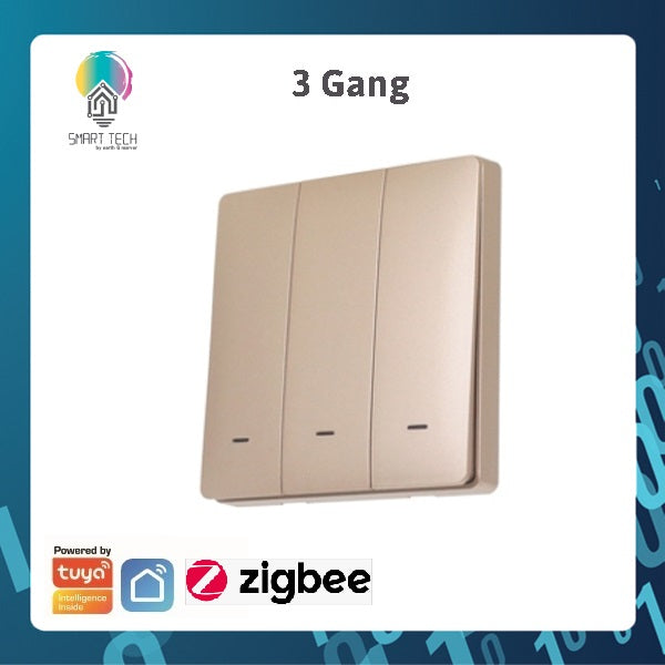 SMART TECH® Tuya Zigbee Smart Push Switch Light No Neutral Wire No Capacitor required Smart Life APP Wall On Off