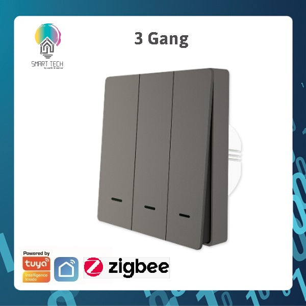 SMART TECH® Tuya Zigbee Smart Push Switch Light No Neutral Wire No Capacitor required Smart Life APP Wall On Off