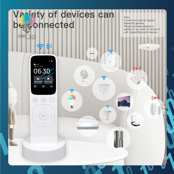 SMART TECH®  Tuya WiFi Smart Handheld Remote IR Control Command Center with Charging base