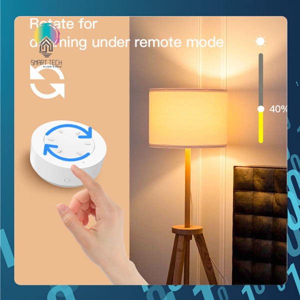 SMART TECH® Tuya Smart ZigBee Dimmer Knob with Scene function Battery operate Smart Life Alexa Google Portable Dimmer