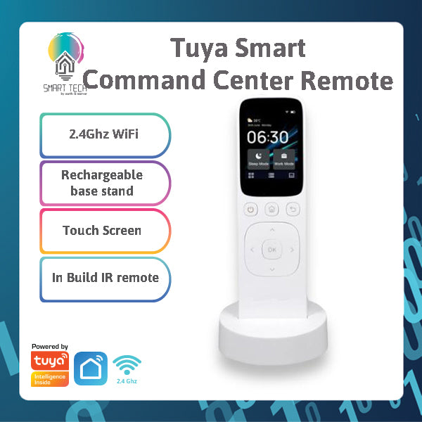 SMART TECH®  Tuya WiFi Smart Handheld Remote IR Control Command Center with Charging base