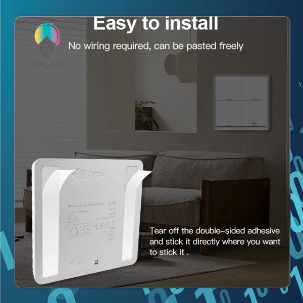 SMART TECH® Tuya Smart Zigbee Scene Switch 4 button , 3 mode each button, Tuya Smartlife Alexa Google Battery operate