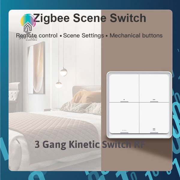 SMART TECH® Tuya Smart Zigbee Scene Switch 4 button , 3 mode each button, Tuya Smartlife Alexa Google Battery operate