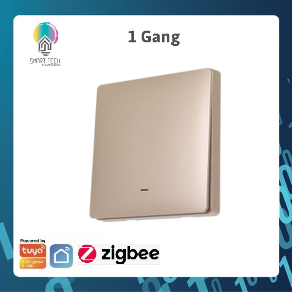 SMART TECH® Tuya Zigbee Smart Push Switch Light No Neutral Wire No Capacitor required Smart Life APP Wall On Off
