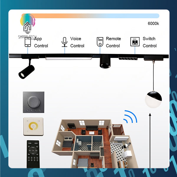 SMART TECH® Tuya Smart Zigbee Magnetic Track Light System 48VDC track and Rail Modular
